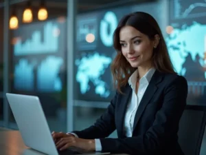 יועץ שיווק ואסטרטגיה מודרני בסביבת עבודה מקצועית